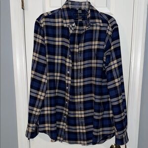 Ralph Lauren Blue and Tan Casual Button Down Shirt